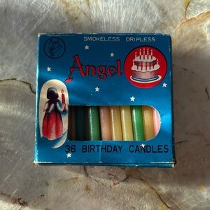 Angel Birthday Candles - Red, Pink, Green, Blue 1950